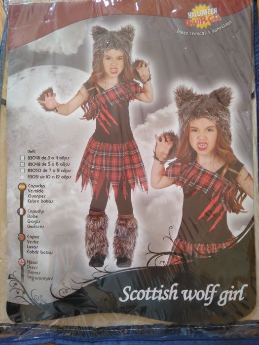 Disfarce menina scottish Wolf girl