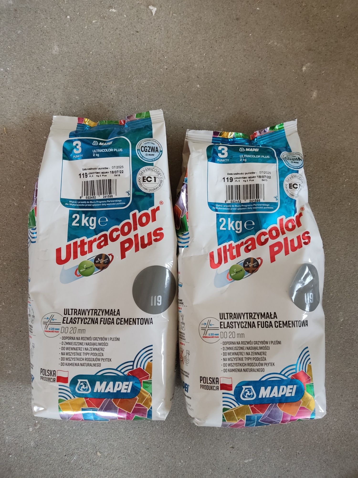 MAPEI- fuga elastyczna - szary 2x2 kg