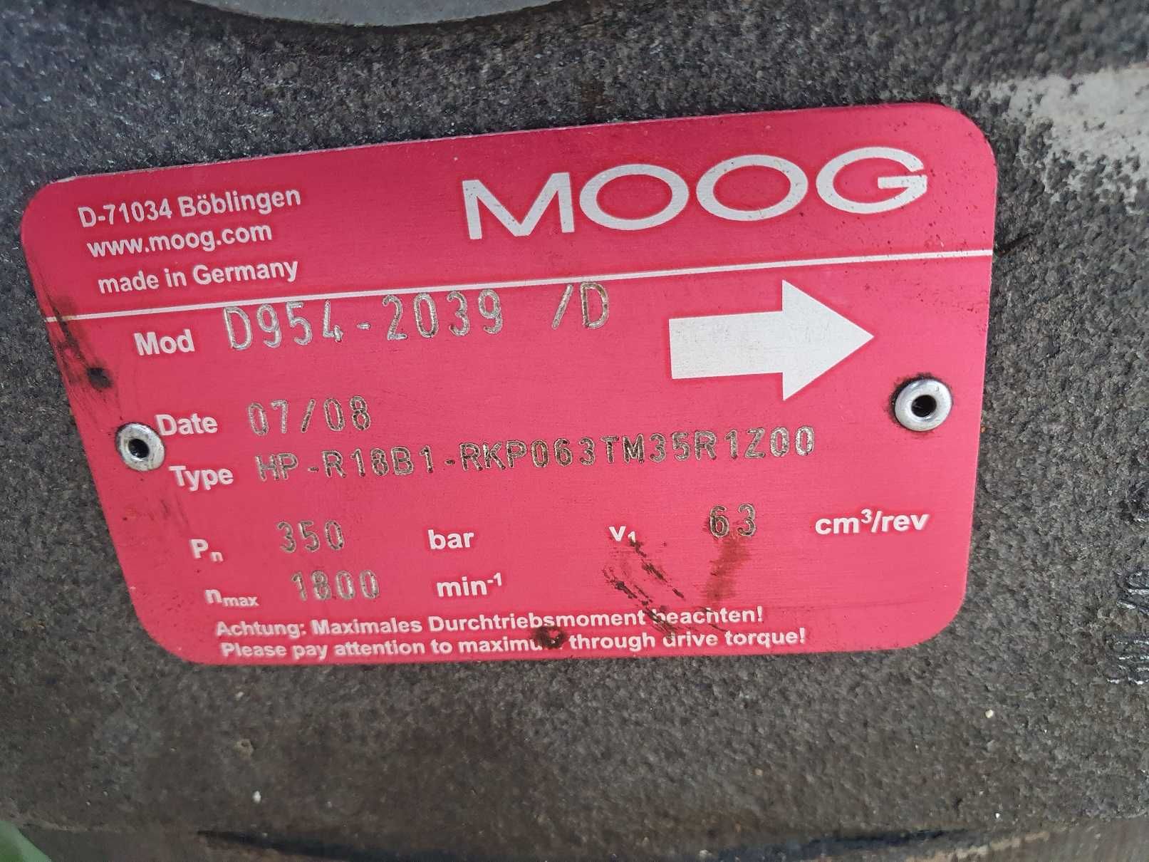 pompa hydrauliczna MOOG d 954- , 2030 / dD ciśnienie 350 bar