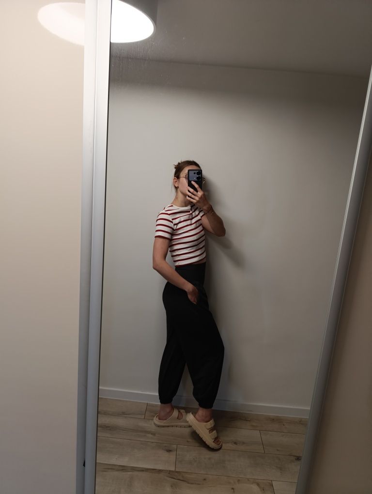 Dresy damskie spodnie dresowe szare Shein XS wysoka talia high waist