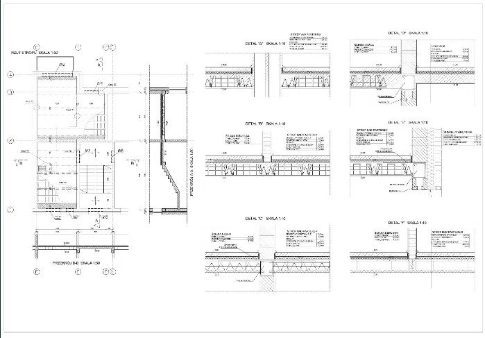 Projekty, rysunki techniczne, budownictwo, architektura, Autocad 2D