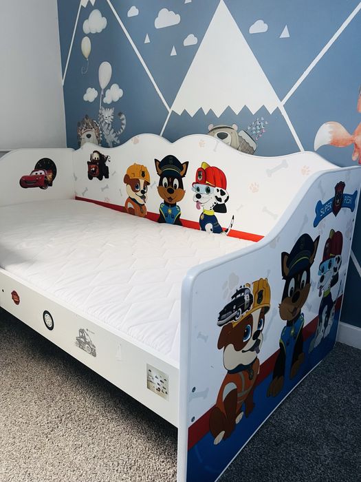 Łóżko dziecięce psi patrol 160cm x 80cm z mayeracem