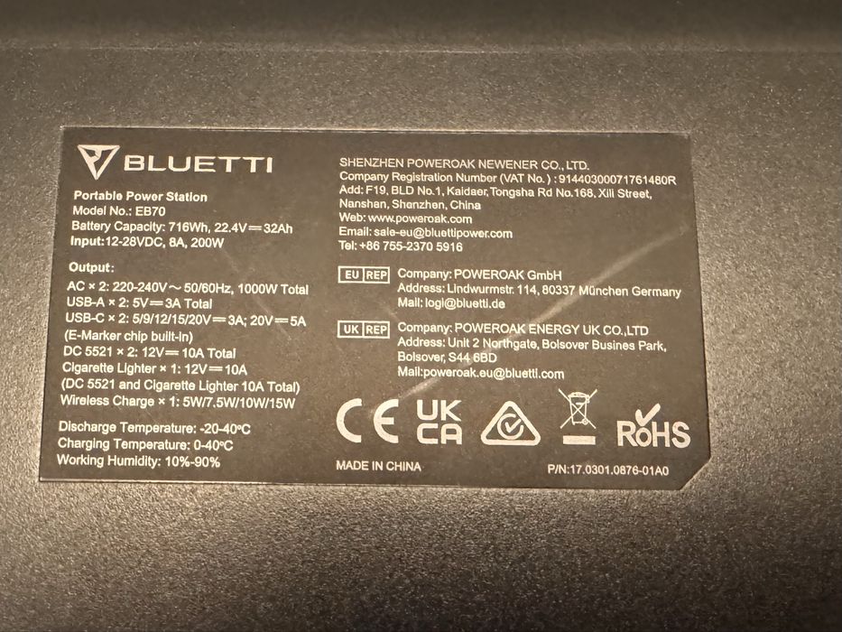 Bluetti eb70 зарядна станція