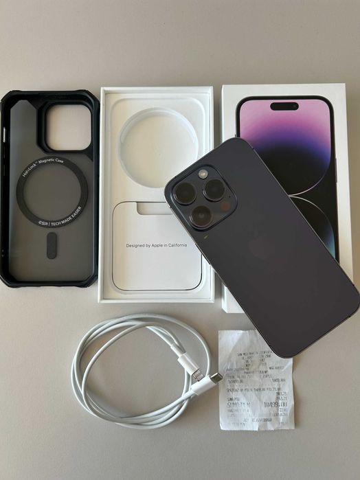 Iphone 14 Pro 256 GB Deep Purple- stan bardzo dobry, komplet, paragon