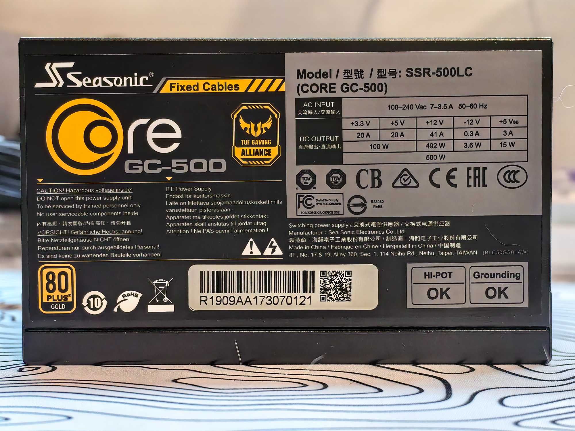 Zasilacz Seasonic Core GC-500 80 Plus Gold 500w na gwarancji