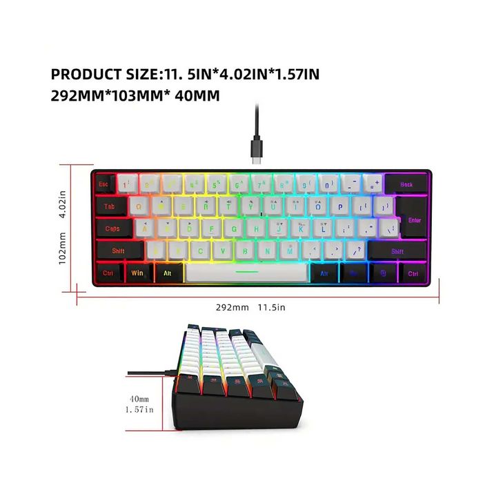 Snpurdiri V800 дротова ігрова клавіатура Міні-клавіатура зі RGB. СТОК.