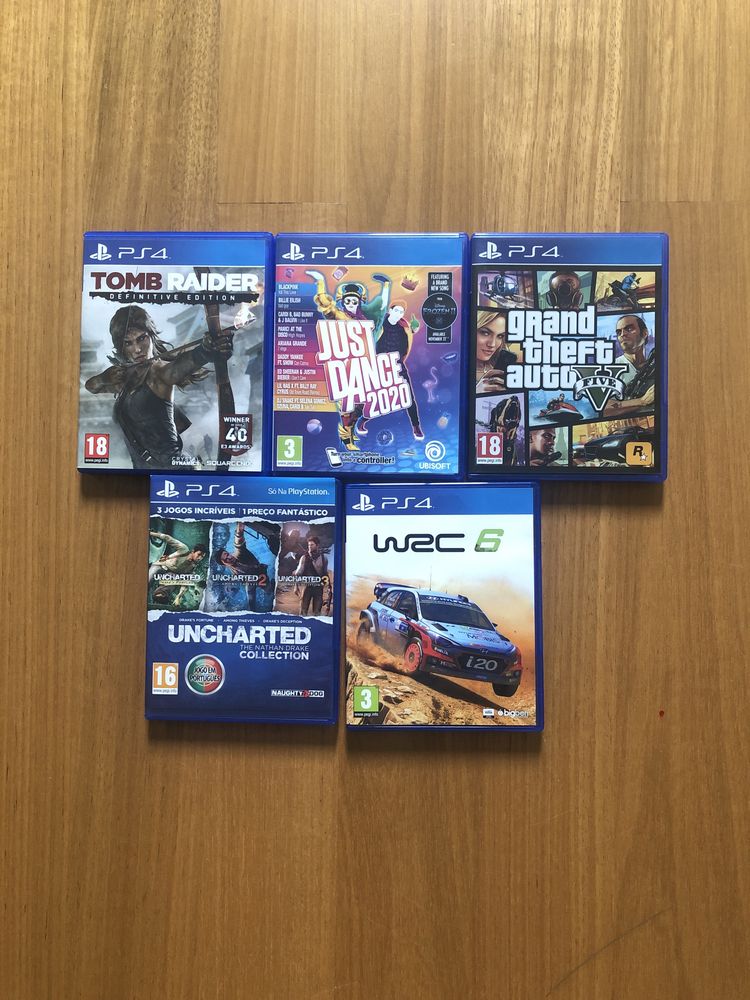 Jogos Ps4- tomb raider, Lego, uncharted 1,2,3 e wrc 6