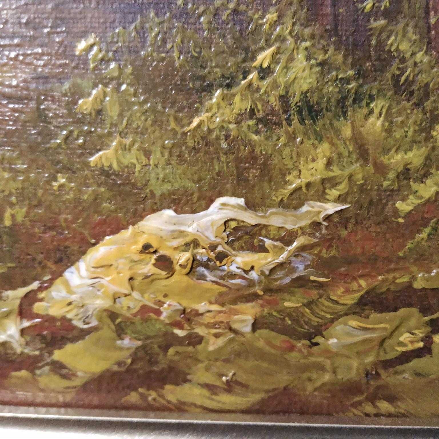 vintage, obraz olejny, pejzaż górski podpisany przez artystę  116 x 60