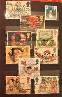 Рождественские марки и первый выпуск Великобритании, прошедшие почту