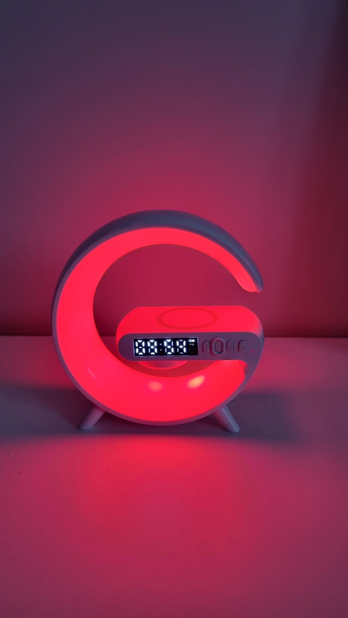 Lampka nocna LED ladowarka indukcyjna głośnik Bluetooth