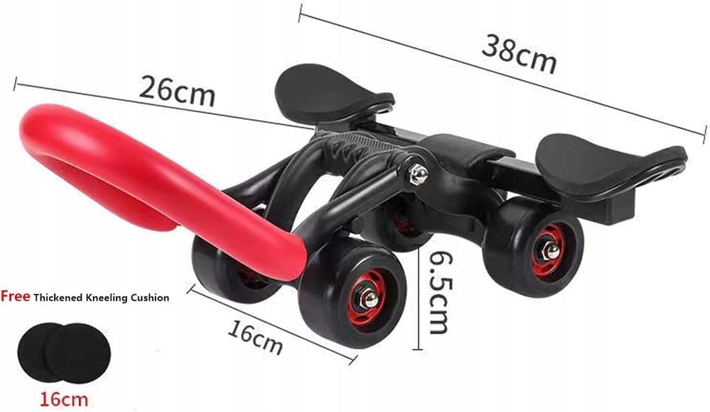 Lvpradior Wałek z 4 kołaki do treningu brzucha, trenażer unisex