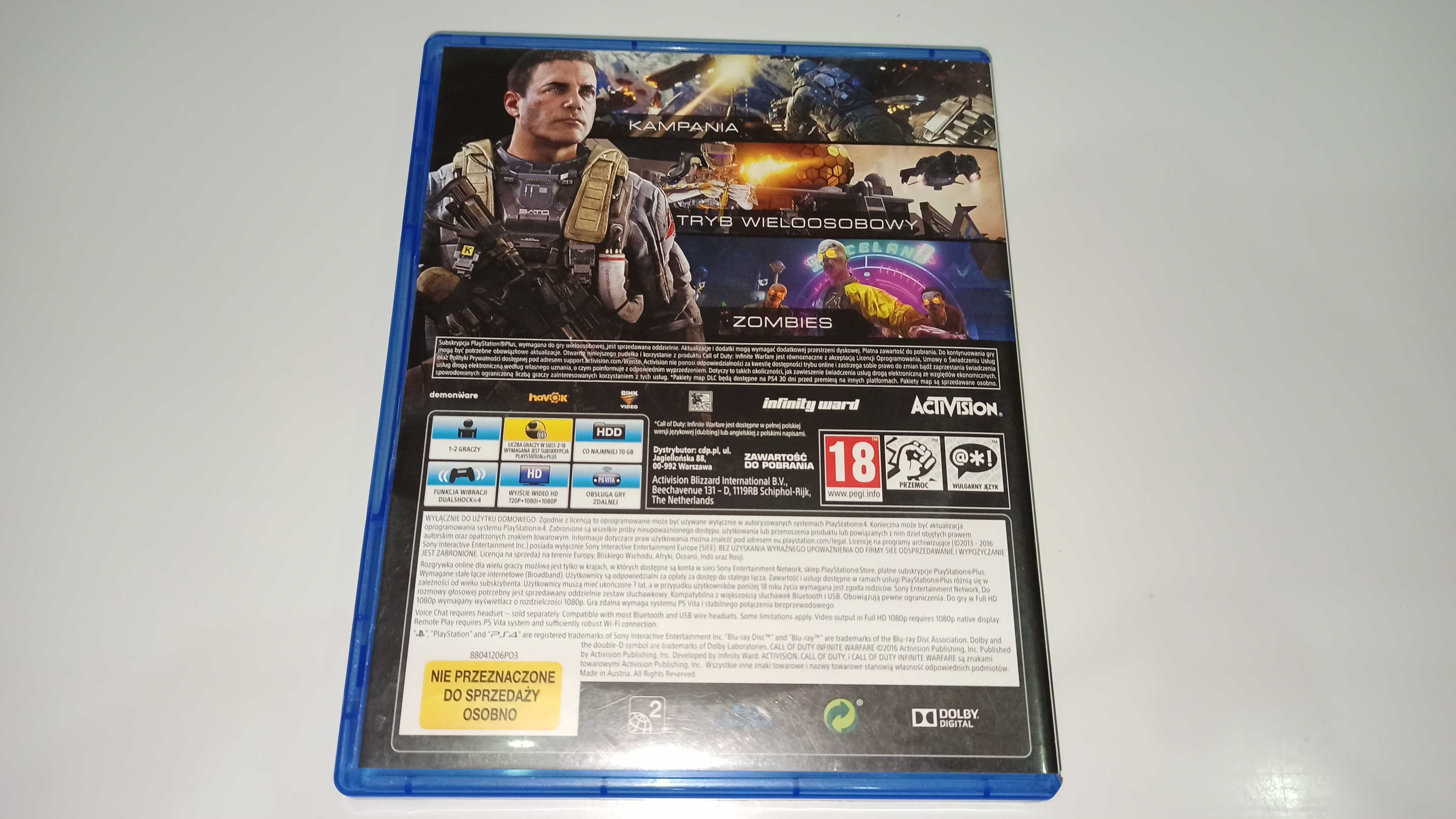 ps4 CALL OF DUTY INFINITE WARFARE PL postacie mówią po polsku UNIKAT