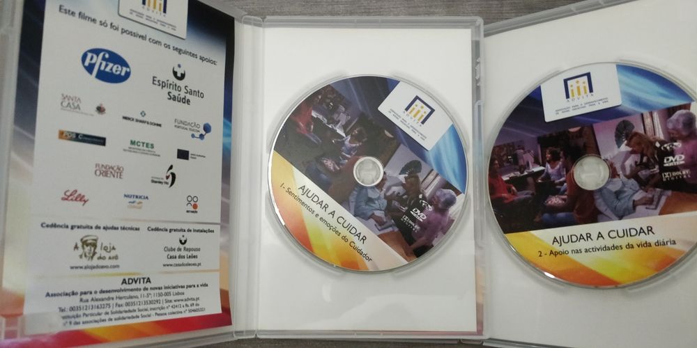 7Manuais 11DVDs advita para cuidadores e apoio a idosos ou dependentes