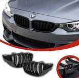 BMW F30 F31 Przednie Nerki Zderzaka Atrapa Chłodnicy M3 Czarny Połysk
