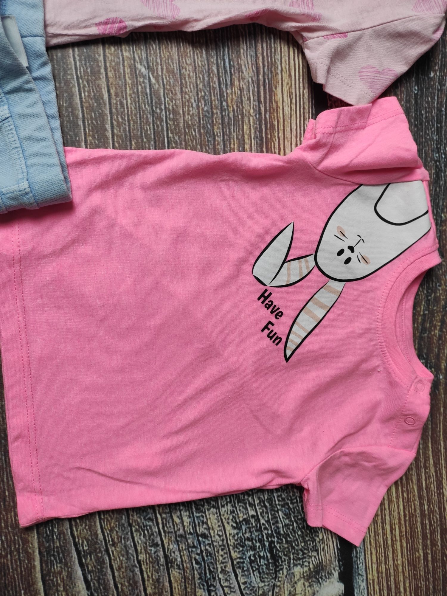 T-shirt fox&bunny serduszk, królik r..80 + legginsy zara r. 74 miękkie