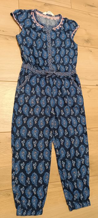 H&M 116 kombinezon letni granatowy dla dziewczynki spodnie bluzka