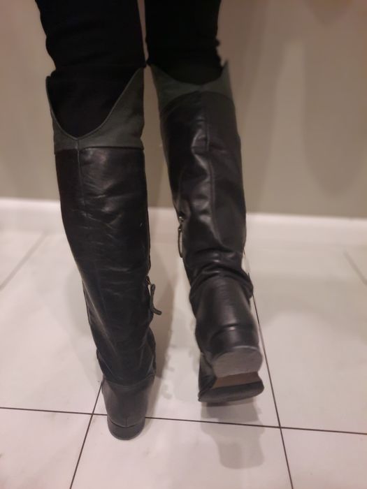 Kozaki damskie Tommy Hilfiger skóra naturalna