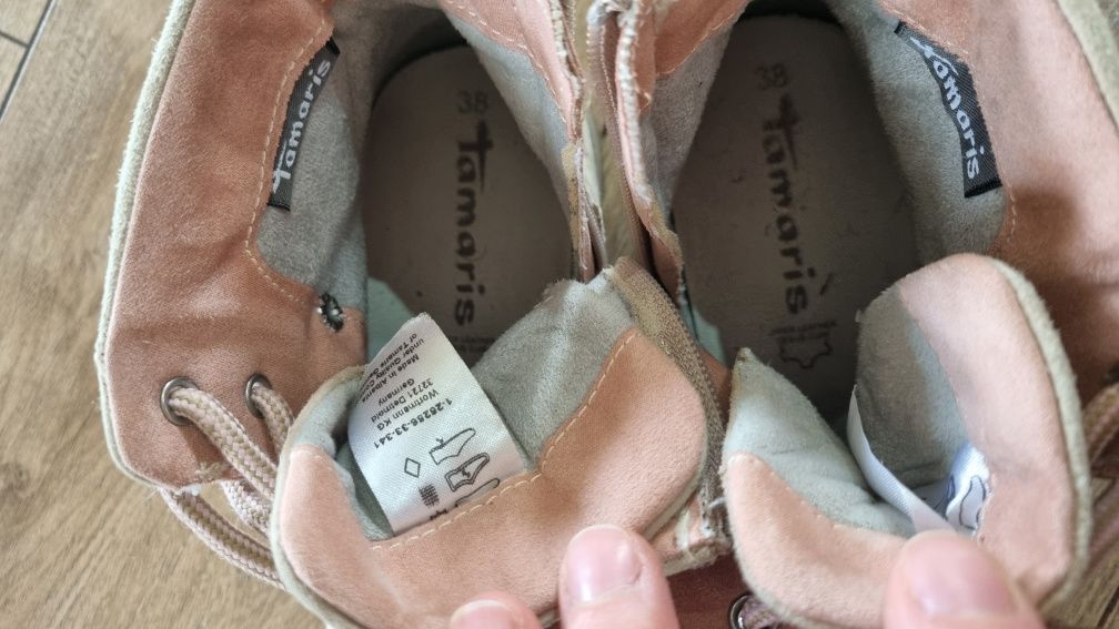 Buty damskie tamaris botki, trapery jesień rozm 38