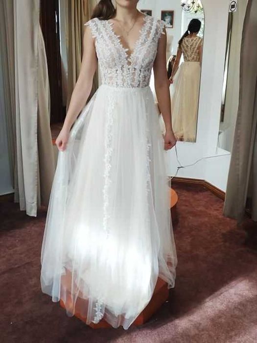 SUKNIA ŚLUBNA boho rustykalna r.36/38+WELON Elizabeth Passion 4420 ORG