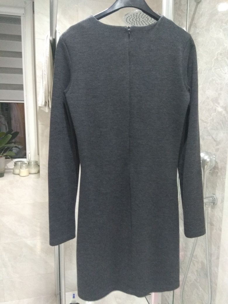 Zara szara sukienka sweterkowa dzianinowa ciepła XS S