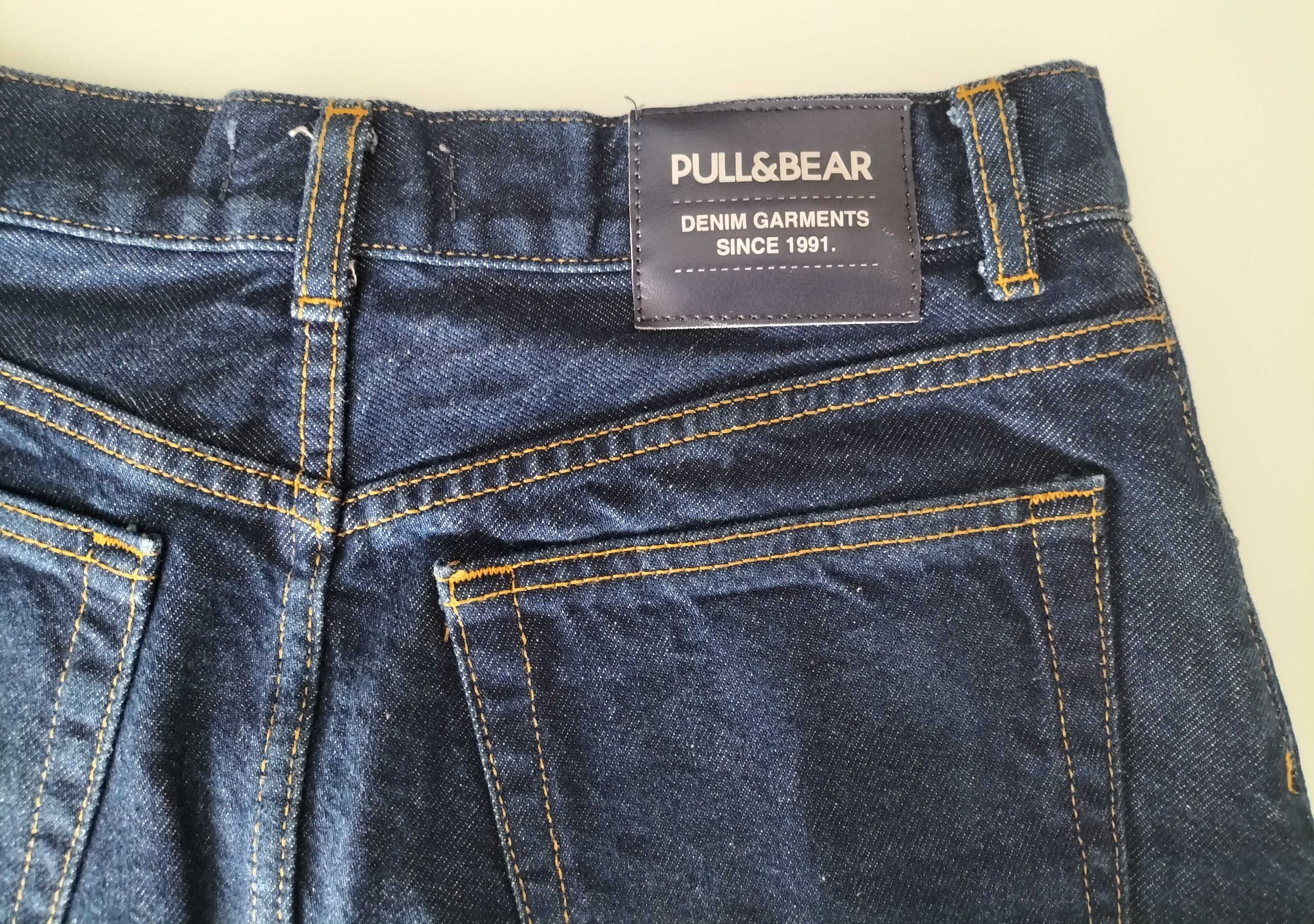 Spódnica Pull&Bear granatowy jeans, rozm.M z kieszeniami