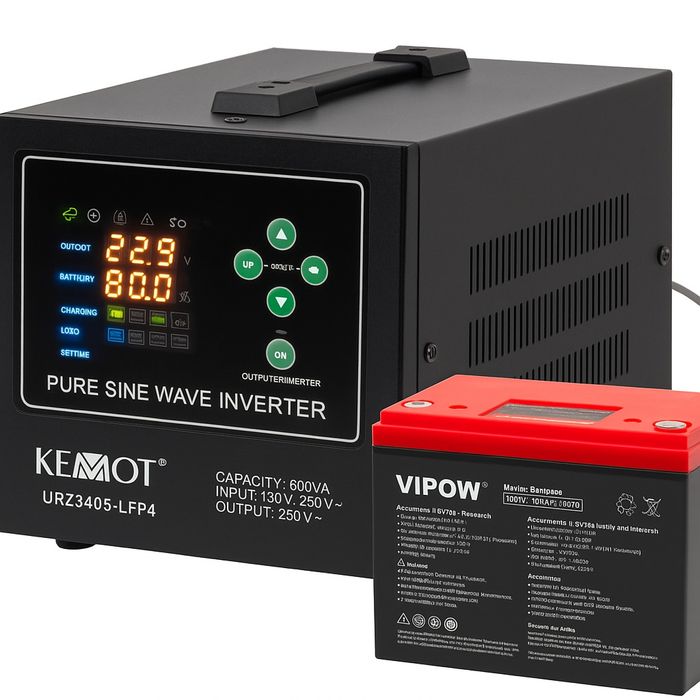 Аварійний комплект живлення KEMOT PROsinus-800LFP4 + LiFePO4 100Ah