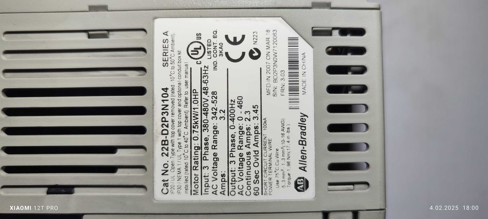 Falownik 0,75 kW  plus rezystor hamujący