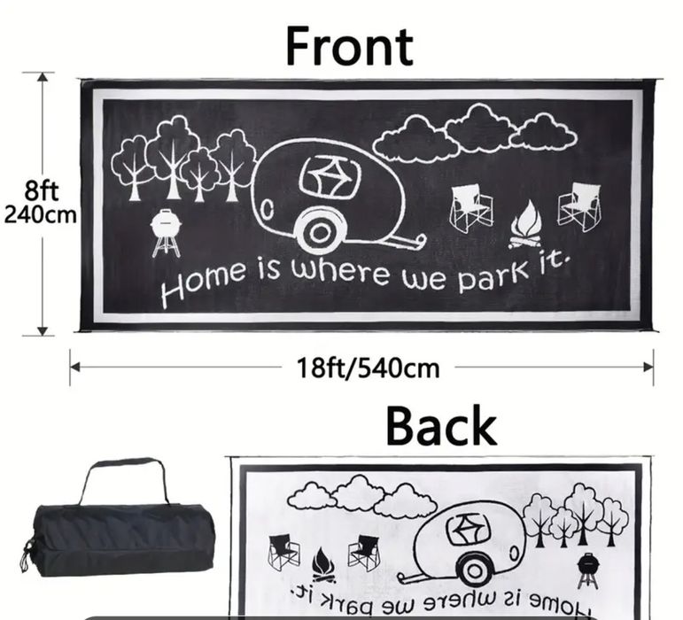 Mata Dywan przed przyczepę lub kampera