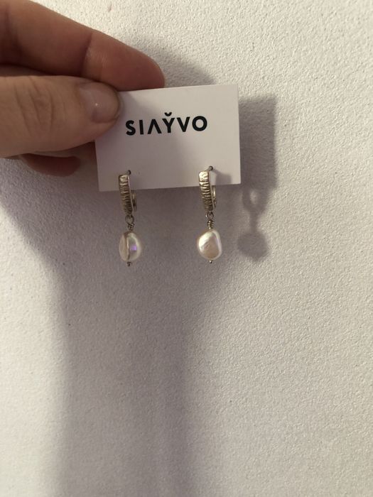 Сережки срібні з перлами