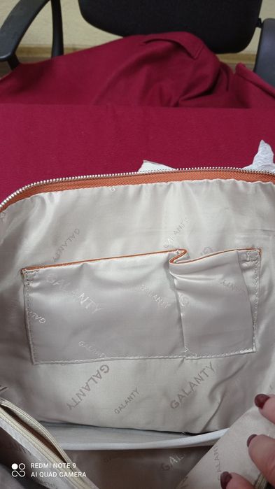 Сумка женская объемная коричневая/рыжая кожа