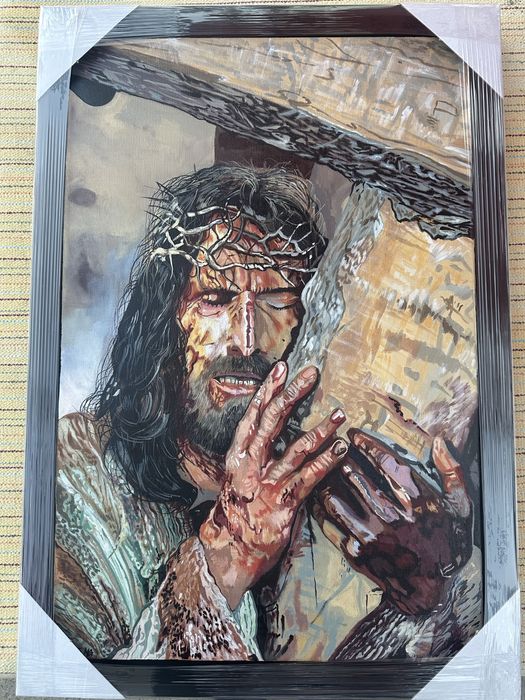 Pintura de cristo em acrilico sobre tela