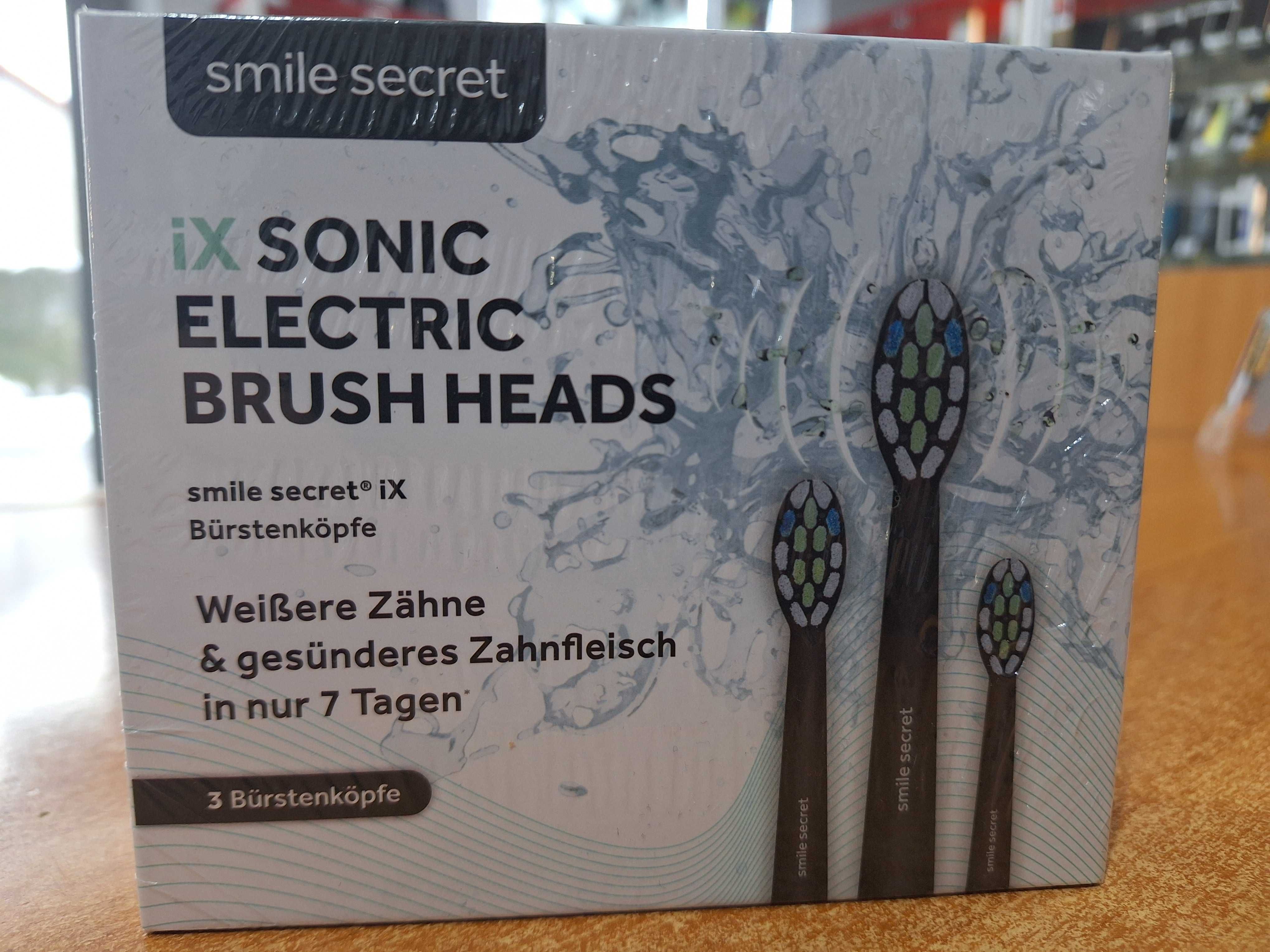 NOWE końcówki do szczoteczki SMILE SECRET iX Sonic Zafoliowane 3sztuki