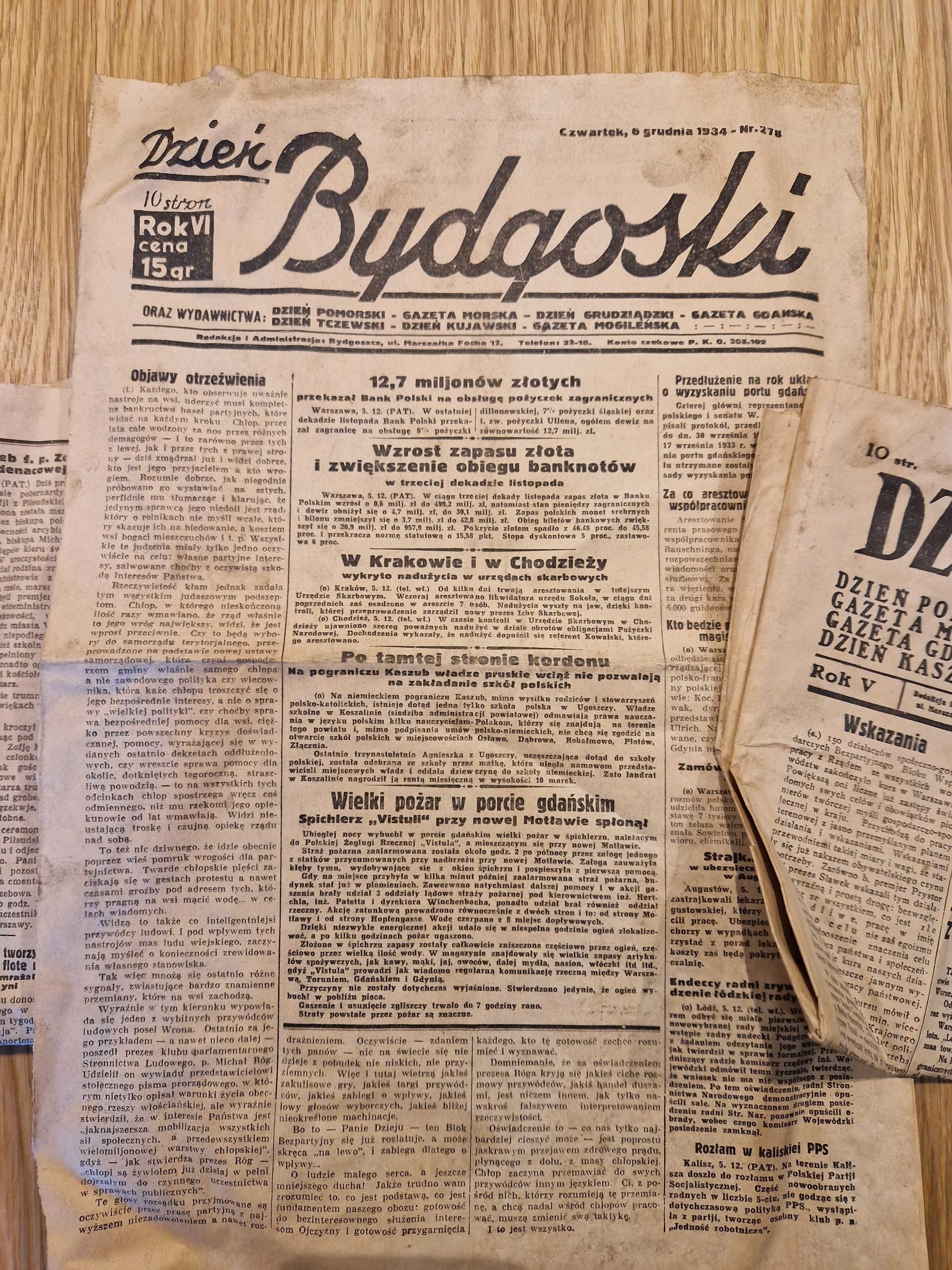 Gazeta Retro 1933 Dziennik Bydgoski
