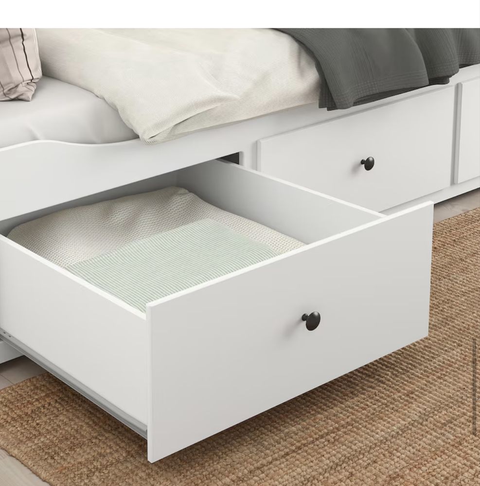 Cama individual/dupla c/3 gavetas, branco, 80x200