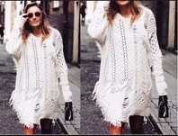 ZARA! Luksusowy Sweter oversize z frędzlami! Okazja! HIT BLOGEREK!