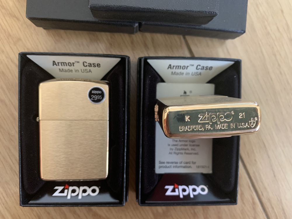 Новая оригинальная зажигалка Zippo 168 Armor Brushed Brass