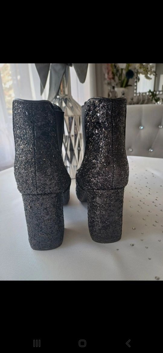 Botki brokatowe jaj nowe!