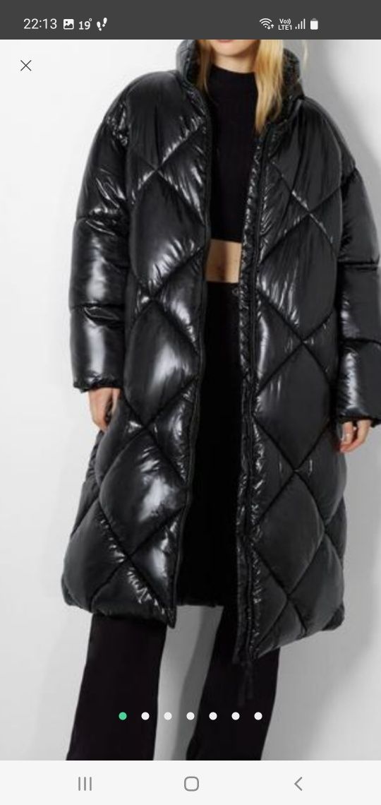 BERSHKA, куртка пуховик-плащ, розмір L, большемерить.