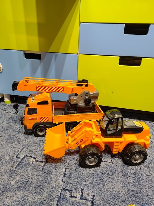 Zestaw dla chłopca dźwig i koparka duże