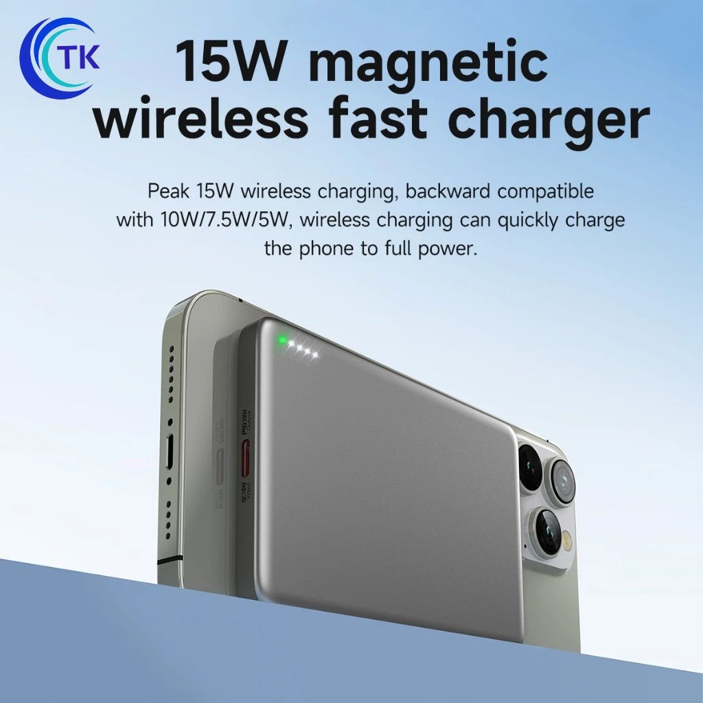 Повербанк Magsafe Hoco Q26 5000mAh металевий магнитная зарядка iphone