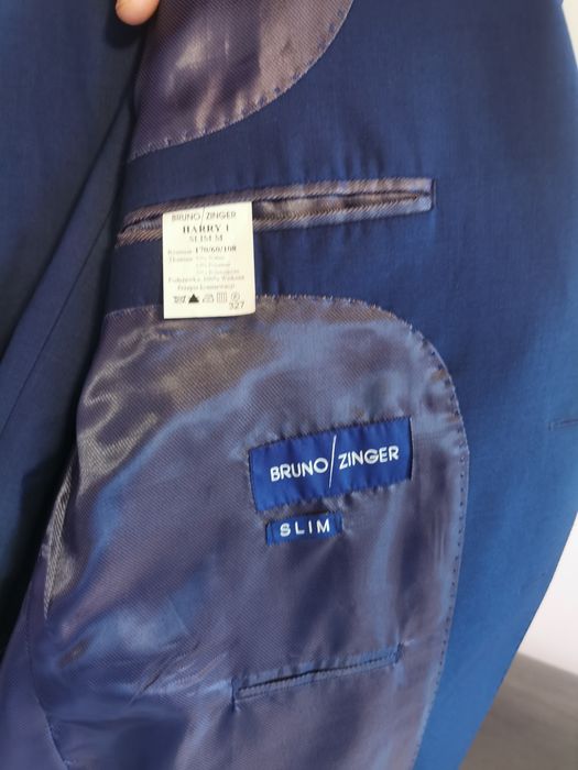 Garnitur Męski Bruno Zinger Slim rozmiar 170/60/108  granatowy.