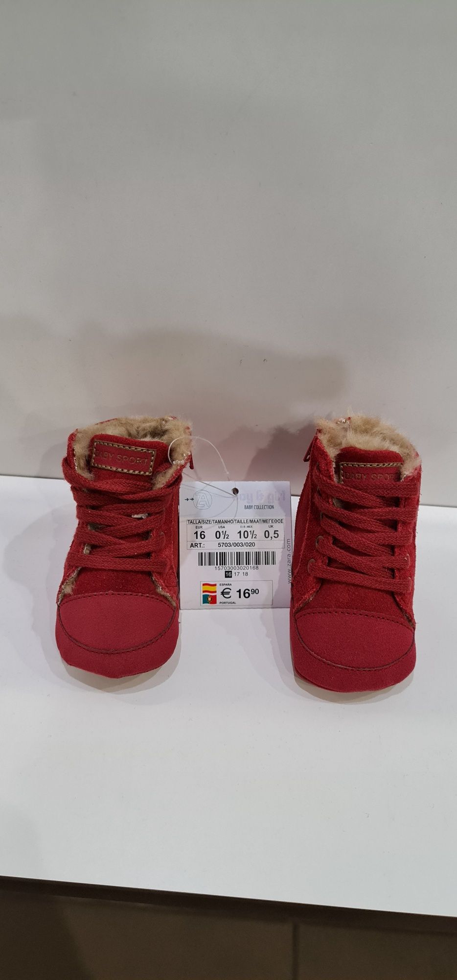 Зимние  кожаные пинетки, ZARA
