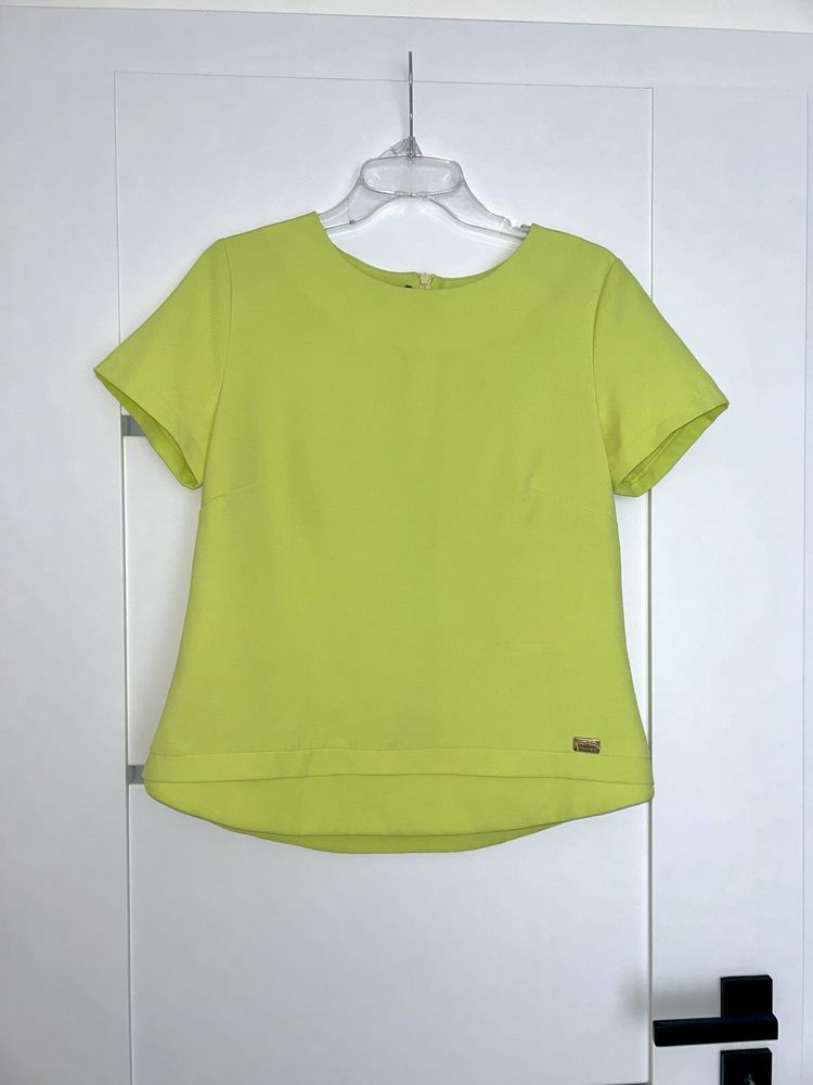 Bluzka damska na krótki rękaw zielona limonka 38