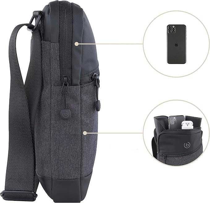 Listonoszka BUGATTI Universum Męska Mała Torba Na Ramię Czarny 23x4x27