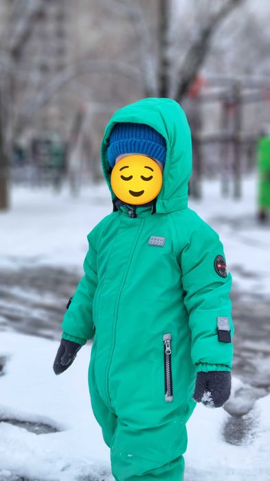 Дитяча шапка в'язана з вовни мериноса на ОГ 45-47 колір морської хвилі