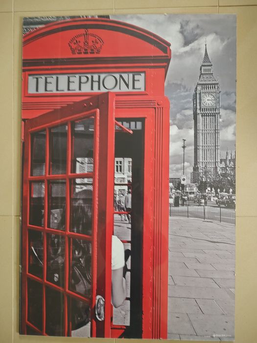 Londyn budka telefoniczna w antyramie 91,5x61 cm