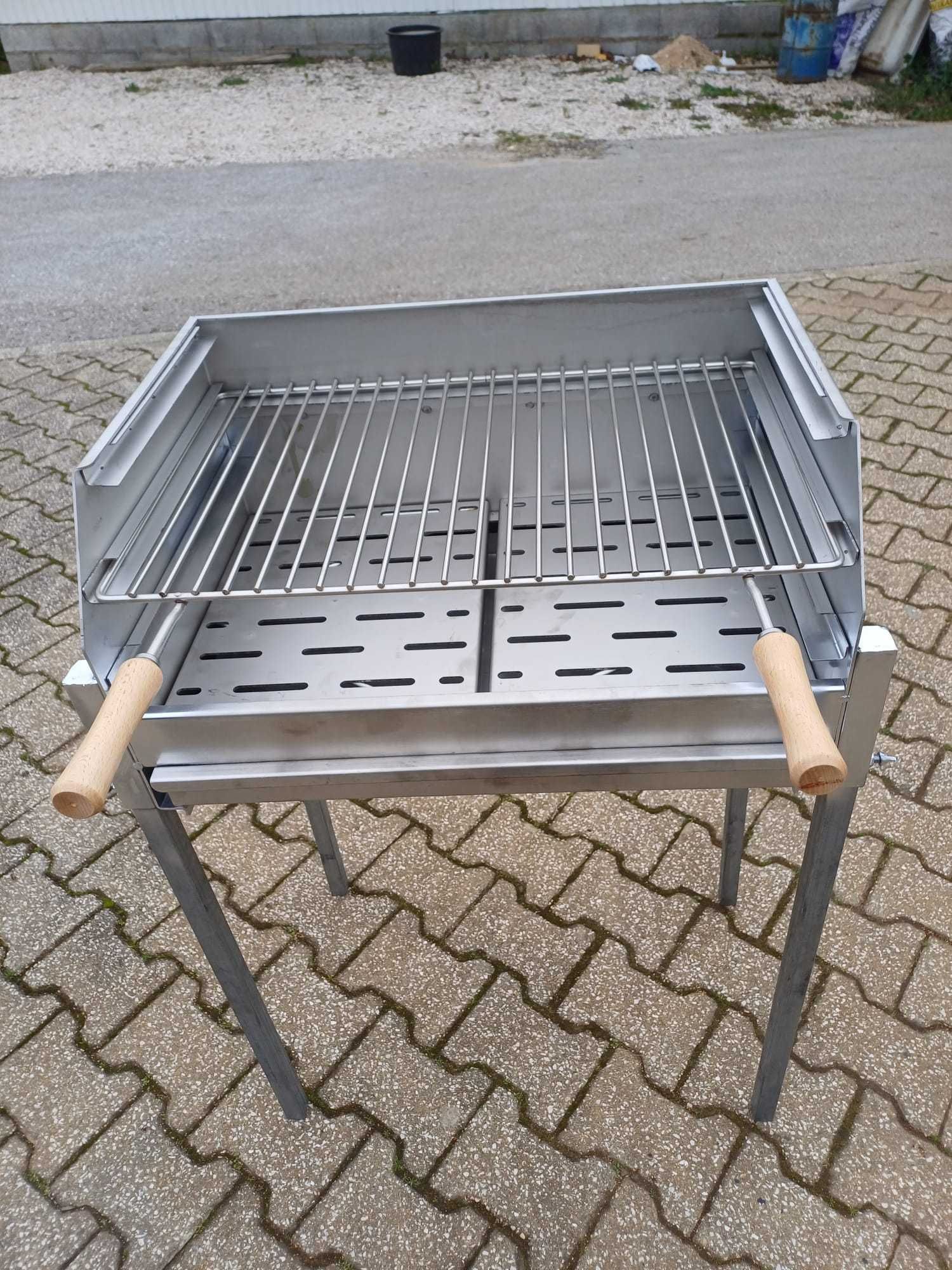 Grelhador inox 60x40 revestido com chapa de 2.5mm com Pernas Zincadas