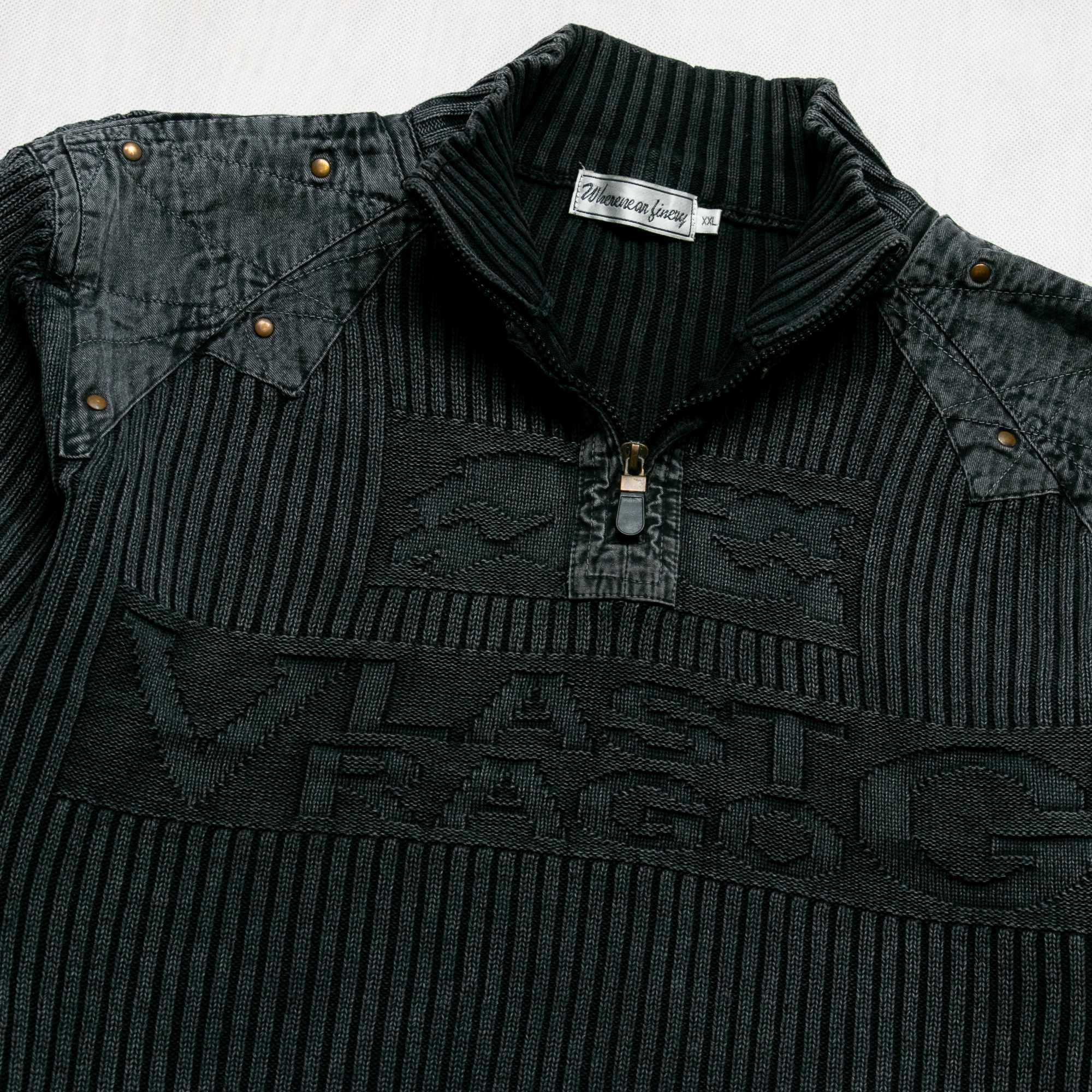 Diesel style y2k sweter XL/XXL golf rozpinany