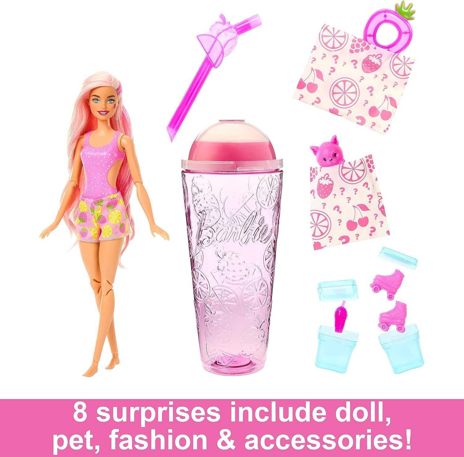 Кукла Barbie Pop Reveal Сочные фрукты Клубничный лимонад, HNW41