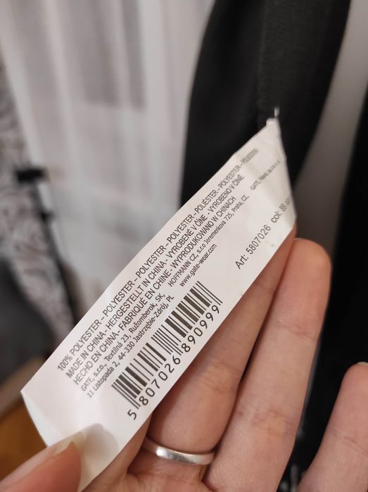 Szalik czarny gładki 170cm Gate pl